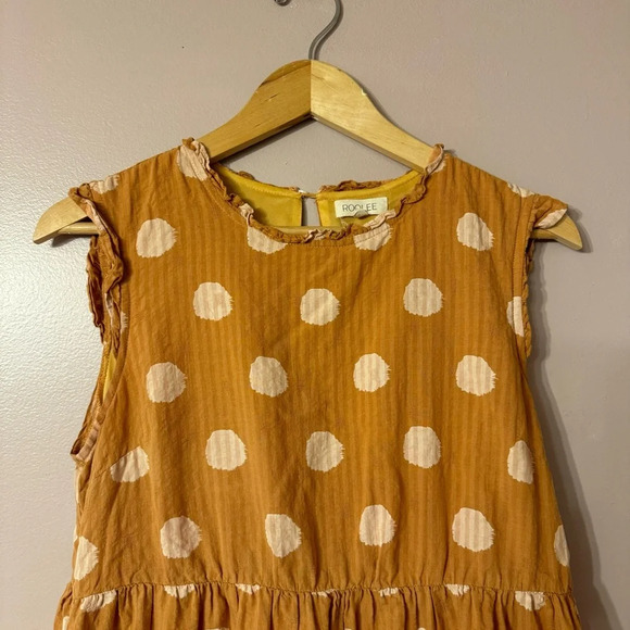 SOLD//Roolee Gwendolyn Polkadot Midi Dress Yellow Size S - Picture 6 of 7